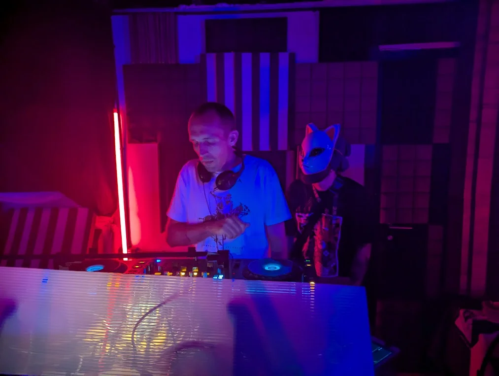 Energetic nightlife atmosphere